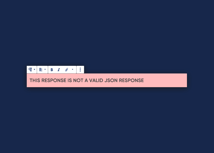 The response is not a valid JSON response copy