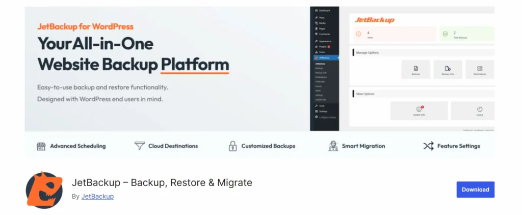 I migliori plugin di backup per WordPress per proteggere il tuo sito web: 87 JetBackup
