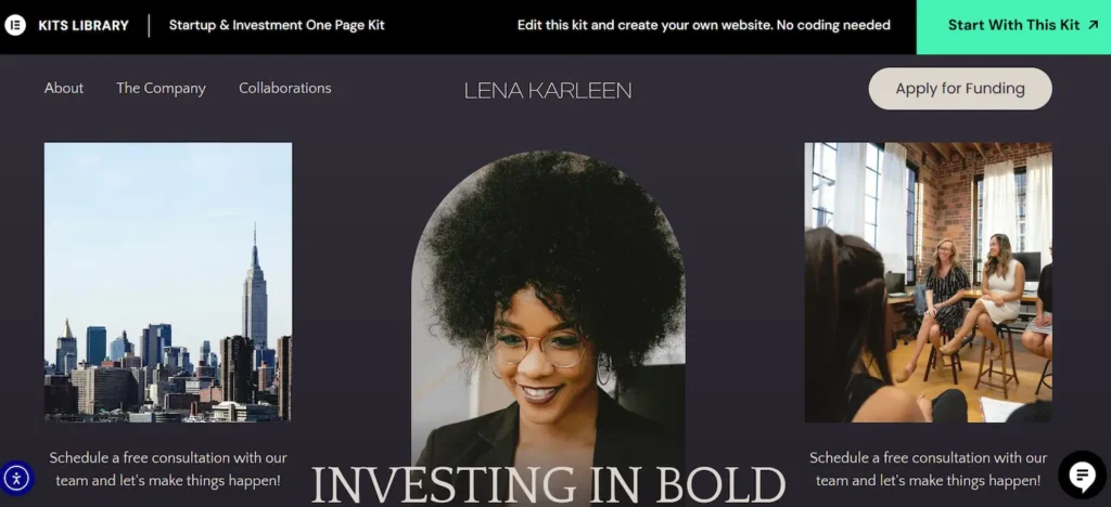 Best Elementor Landing Page Templates: 7 Expert Picks 78 Startup and Investment One-Page Kit