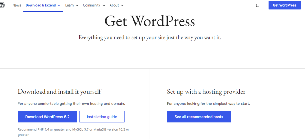 Get WordPress.org 