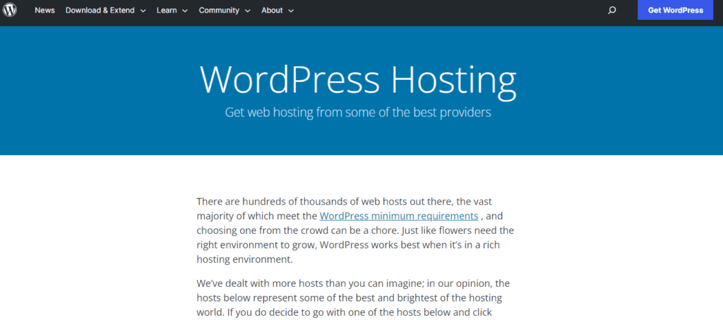 Get host for your WordPress website