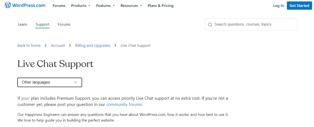 wordpress-com-live-chat-support