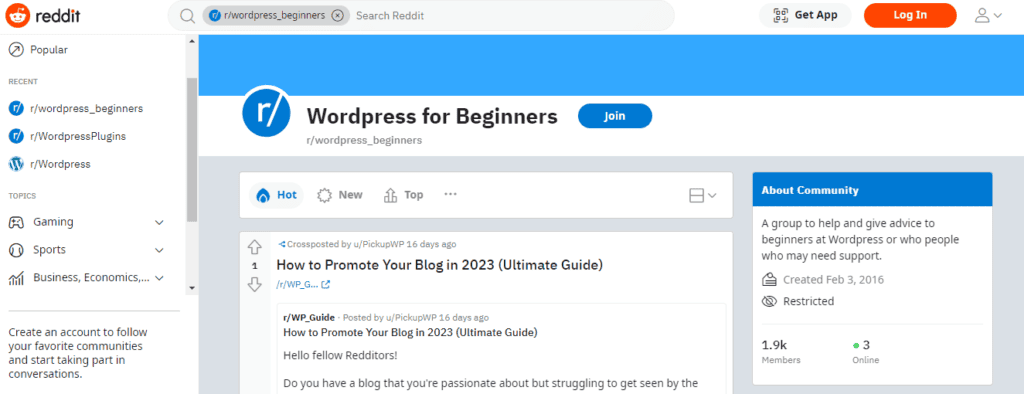 wordpress-for-beginners-reddit-group