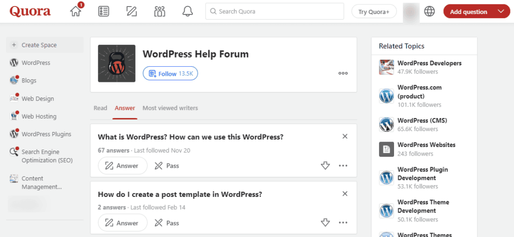 wordpress-help-forum-quora