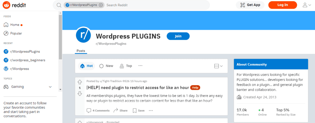 wordpress-plugins-group-on-reddit