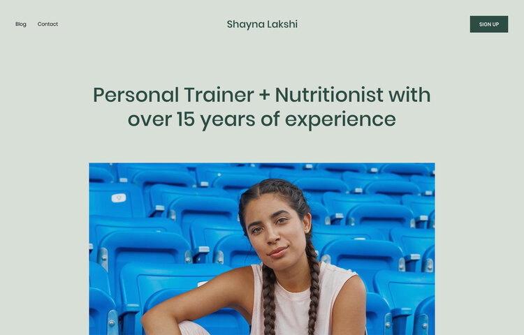 Shayna lakshi - personal trainer website template