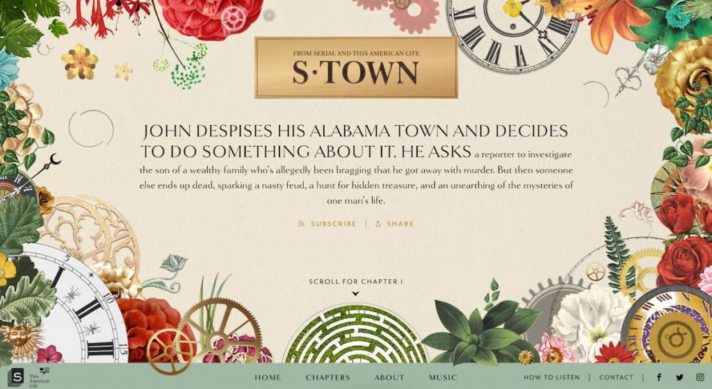 S-town - مثال على موقع البودكاست