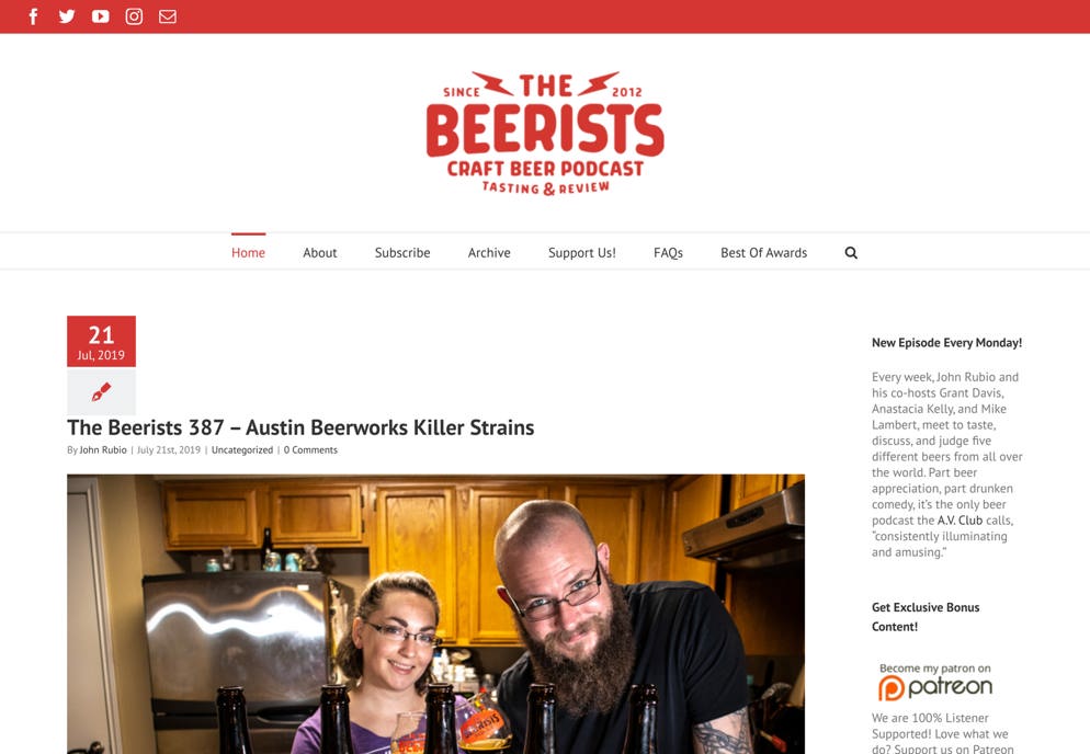 Beerists - Beispiel für eine Podcast-Website