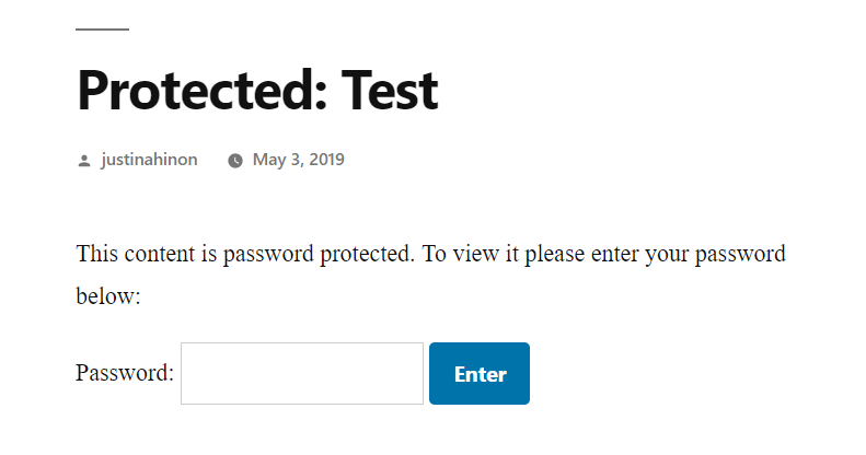Password protected content