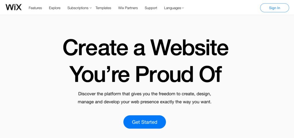 Wix - costruttore di siti web a marchio bianco