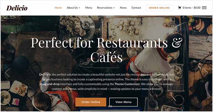WordPress Restaurant Website Theme