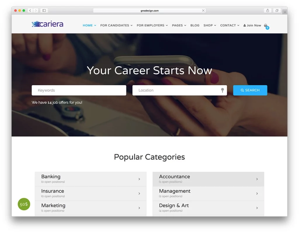 Cariera-best wordpress-recruitment-themes
