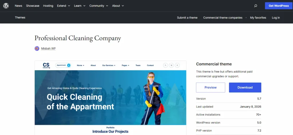 85 thèmes WordPress pour sites web de nettoyage à essayer absolument Thème WordPress gratuit pour entreprise de nettoyage professionnel