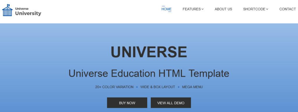 universo-università-sito web-template