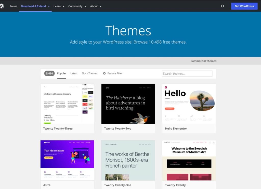 WordPress Vs. Duda: Themes & Templates