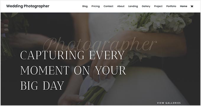 Modern photography WordPress theme