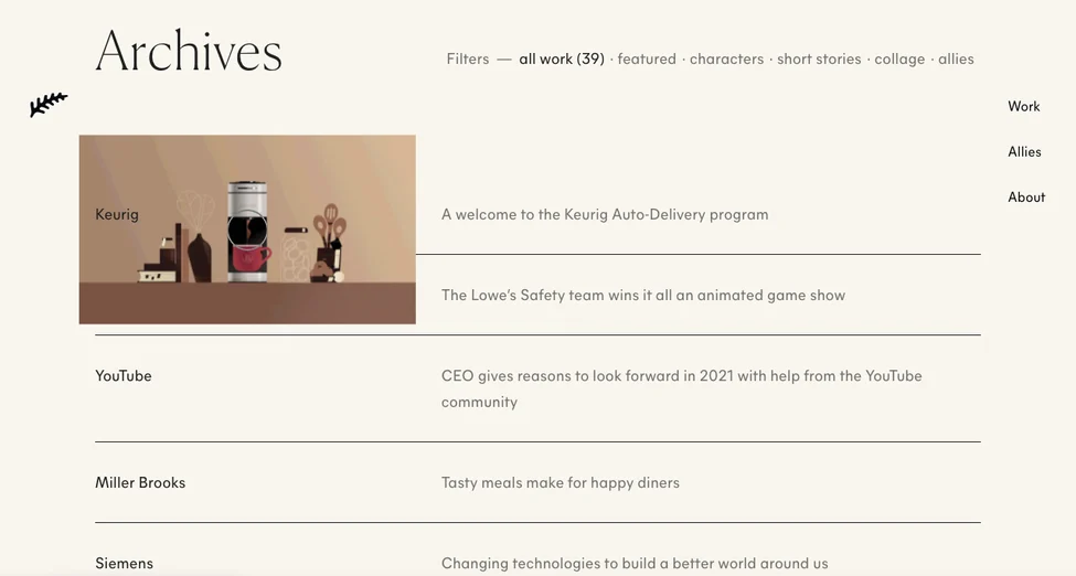 Interactive website Fern displays animated text and GIFs as readers scroll
