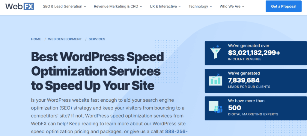 webfx-best-wordpress-snelheid-optimalisatie-diensten