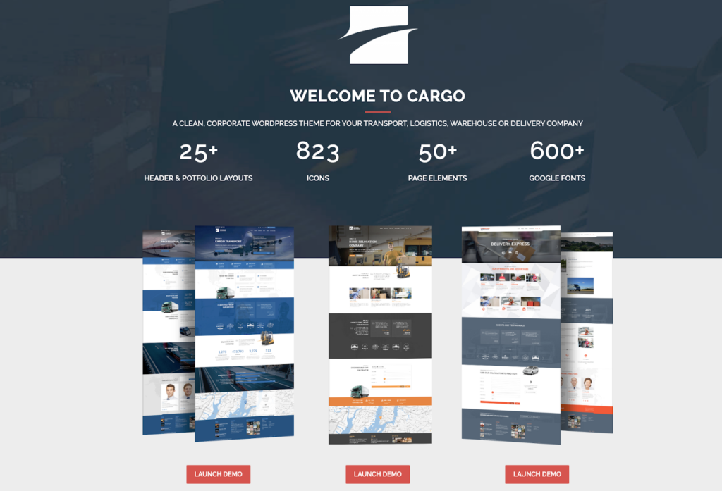 Cargo logistics WordPress themes