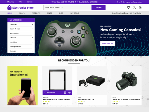 WordPress themes for Electronics store