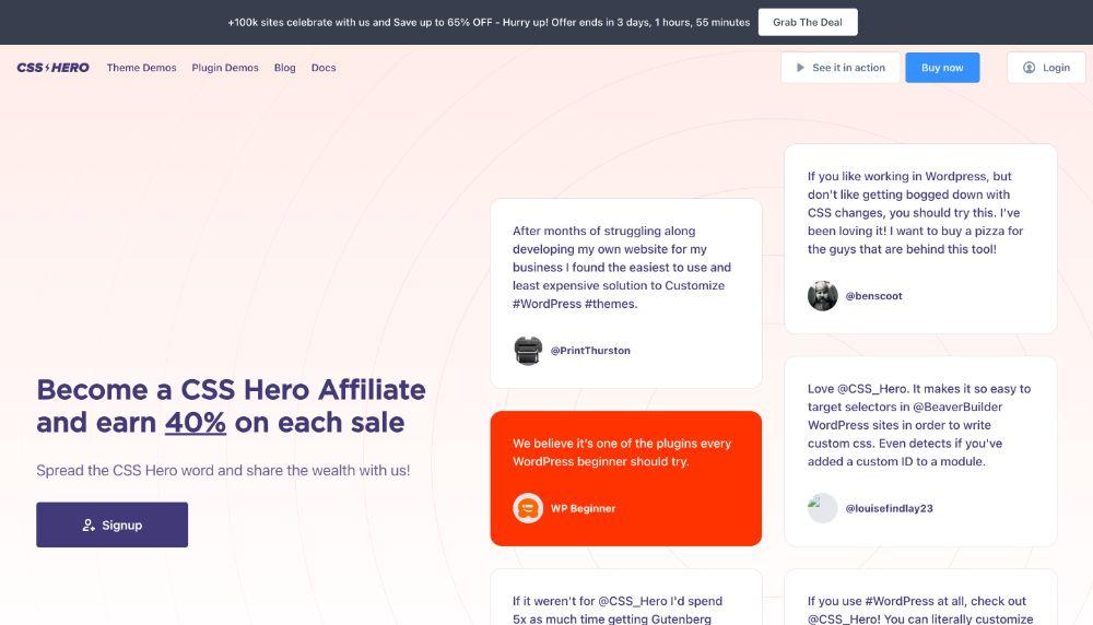 Programa de afiliados CSS Hero