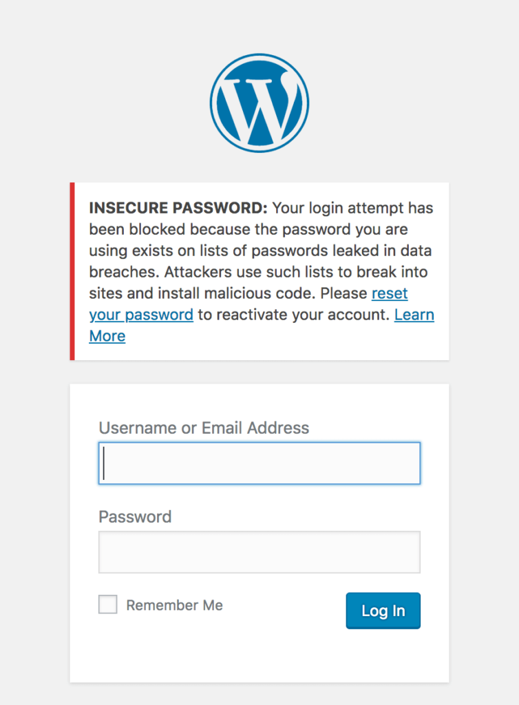 Onveilig wachtwoord - een veelgemaakte WordPress-beveiligingsfout
