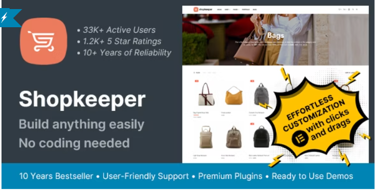 Shopkeeper -Los mejores temas de WordPress para tiendas de electrónica 