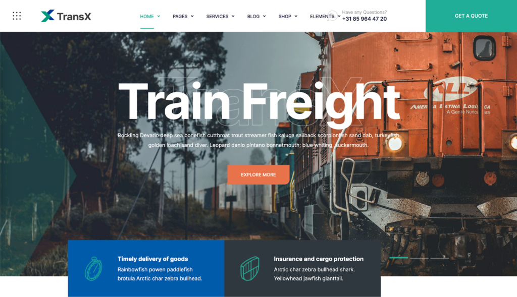 TransX logistics WordPress themes