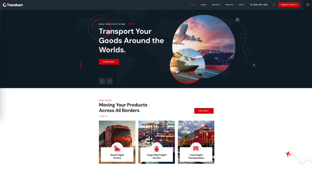 Tranzkart logistics WordPress themes