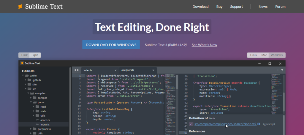 sublimetext-miglior strumento di codifica per lo sviluppo web