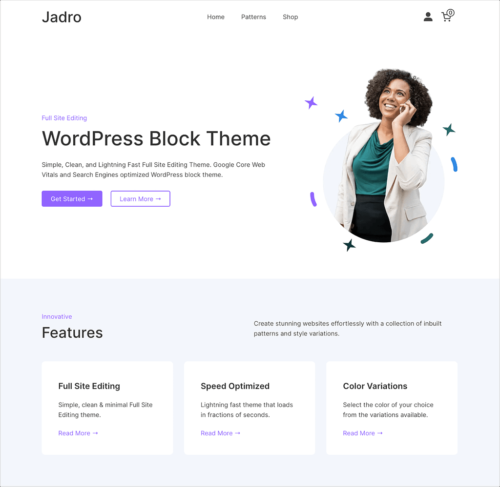 Jadro themes for small businesses