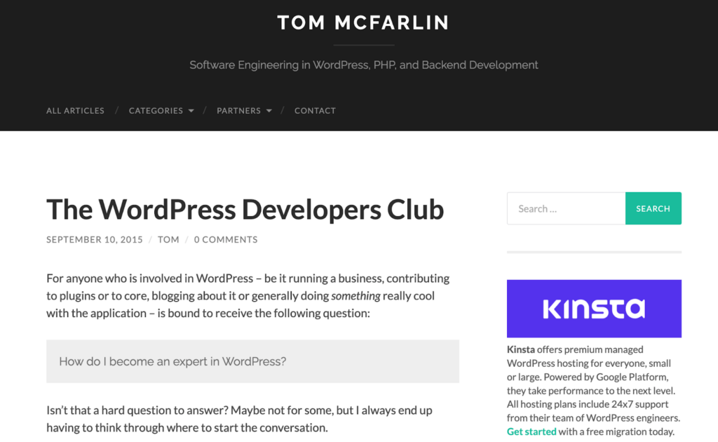 WordPress Developers Club per i forum di supporto di WP