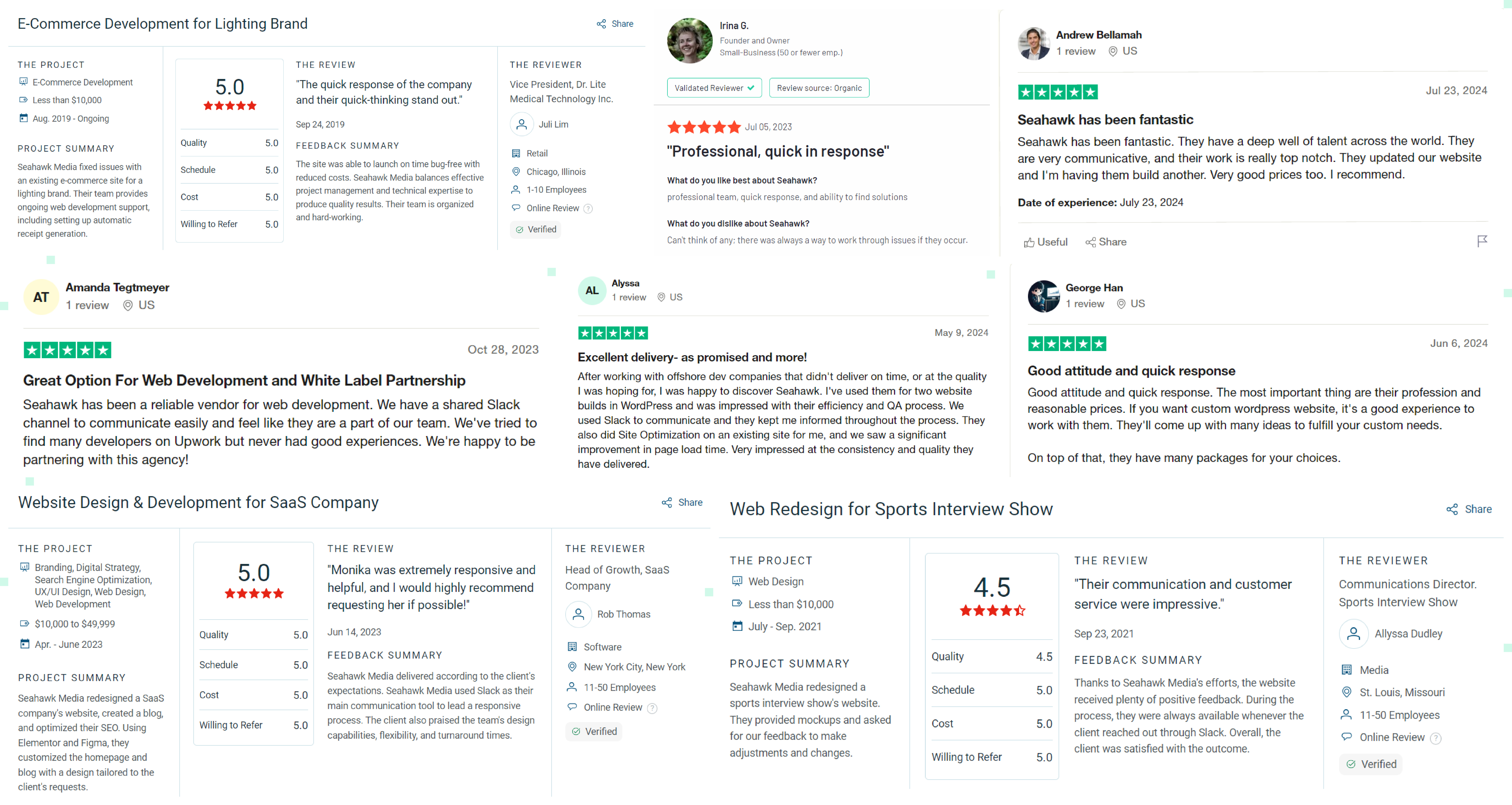 WordPress outsourcing testimonials