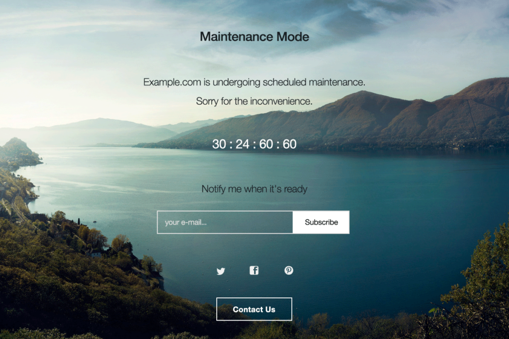 Mode maintenance de WordPress