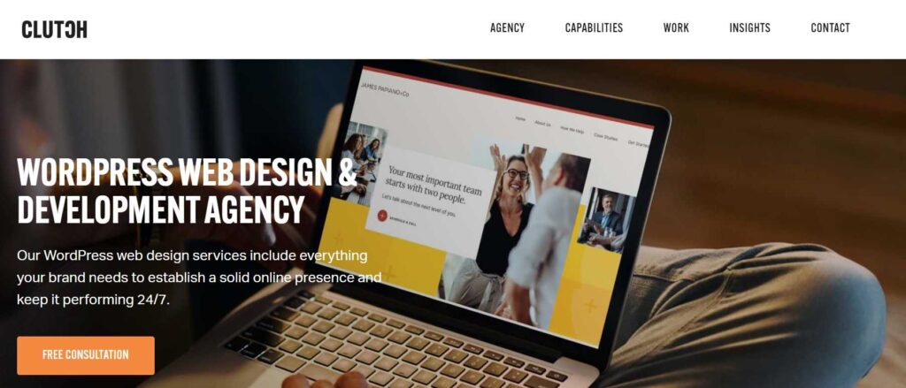 Clutch - custom WordPress website design services