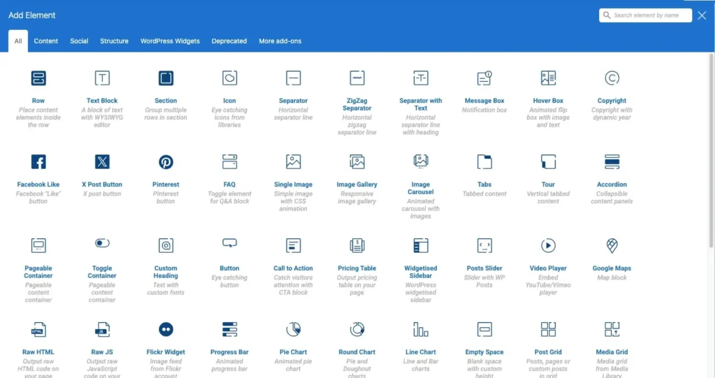 Best WordPress Page Builders with No-Code Drag & Drop Design 79 WPBakery Add Element
