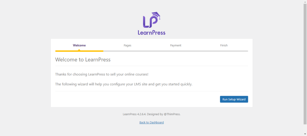معالج إعداد LearnPress