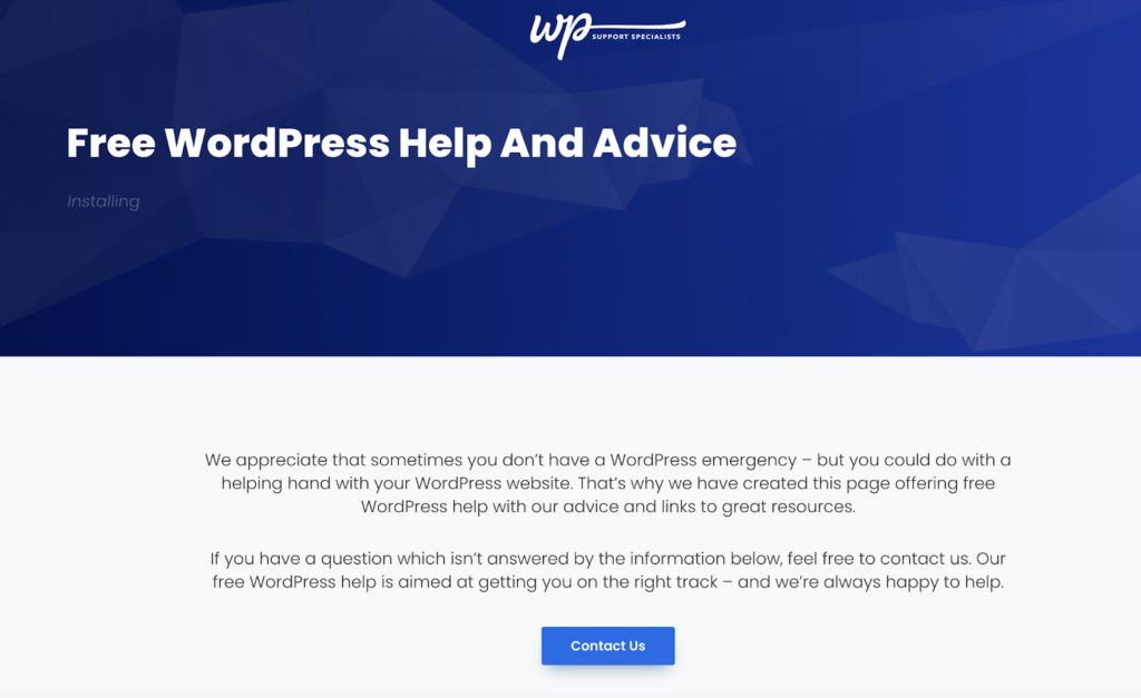 WP support specialist_WordPress resource