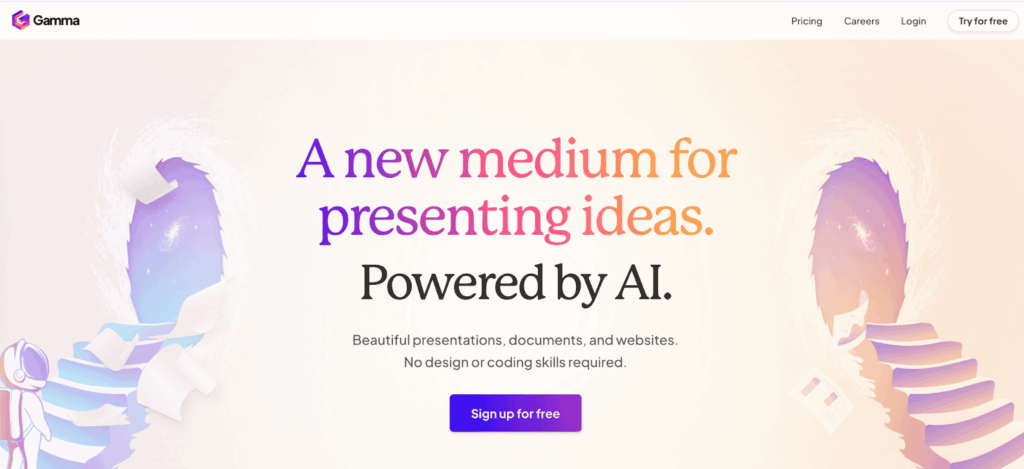 I migliori modelli di web design basati sull'IA: la lista definitiva del 2026 (102 modelli) Gamma: costruttore di siti web con intelligenza artificiale conversazionale