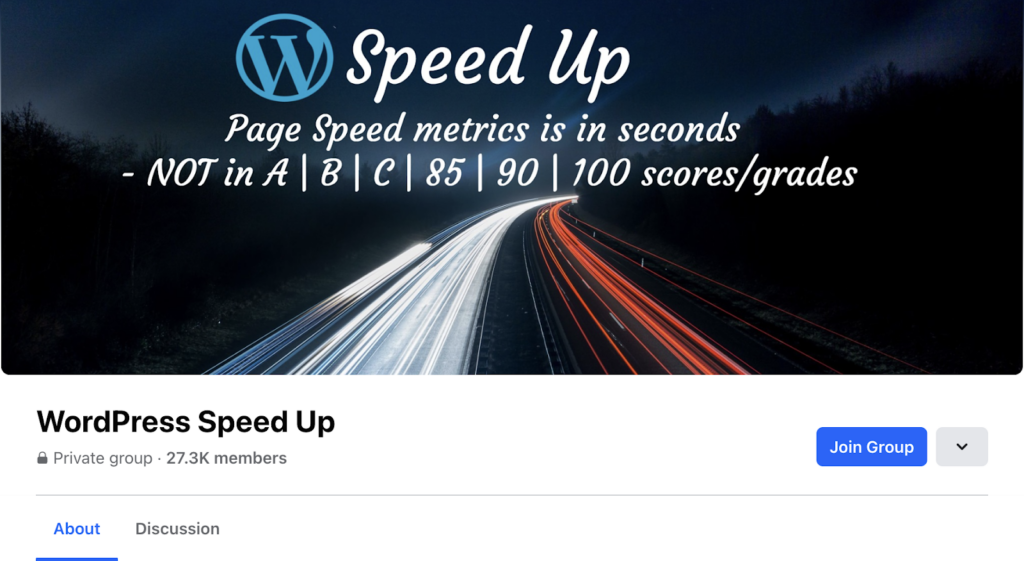 WordPress speedup_Facebook group