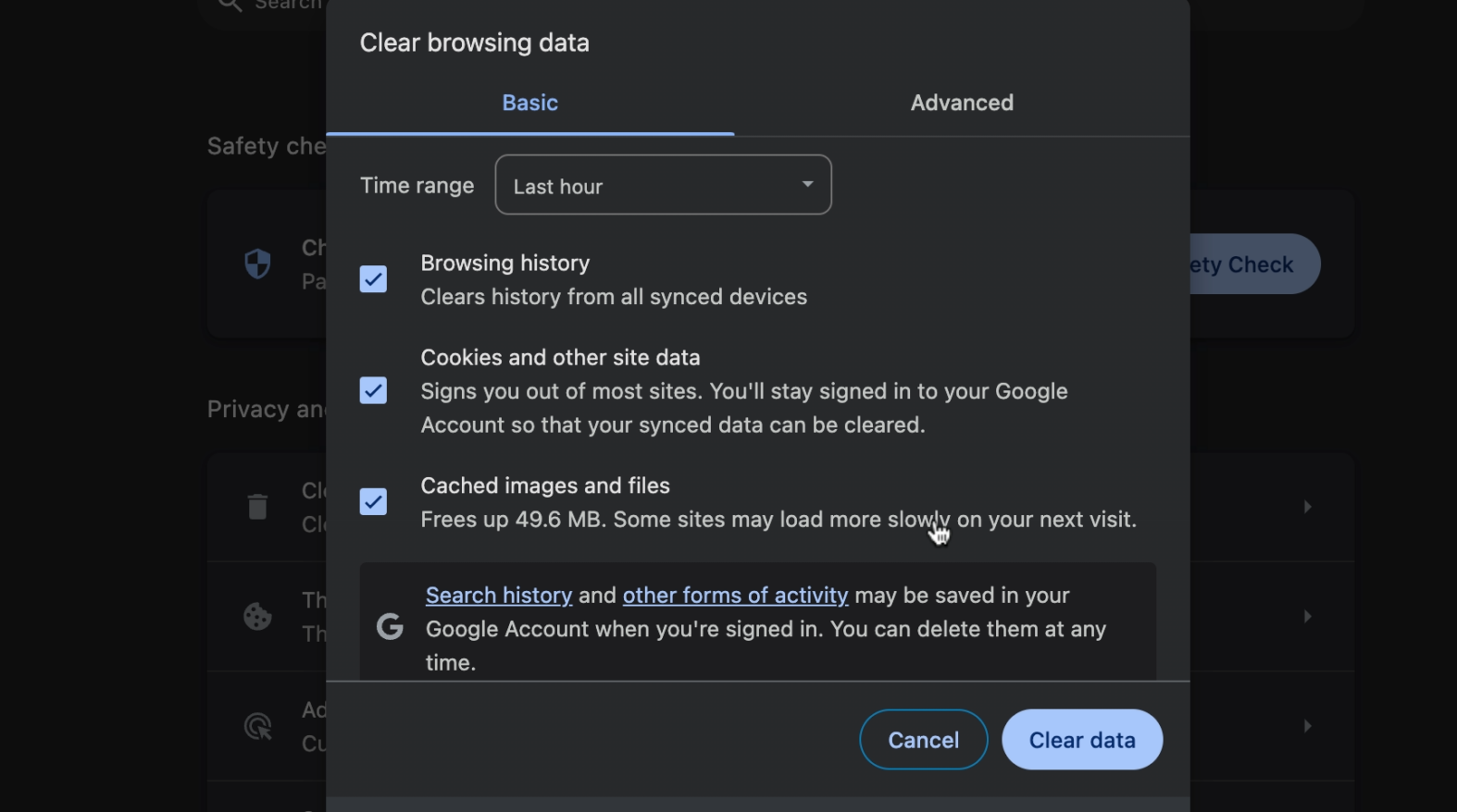 Clear Browser Cache and Cookies