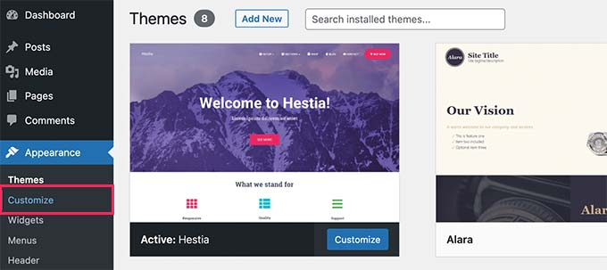 Customize a theme