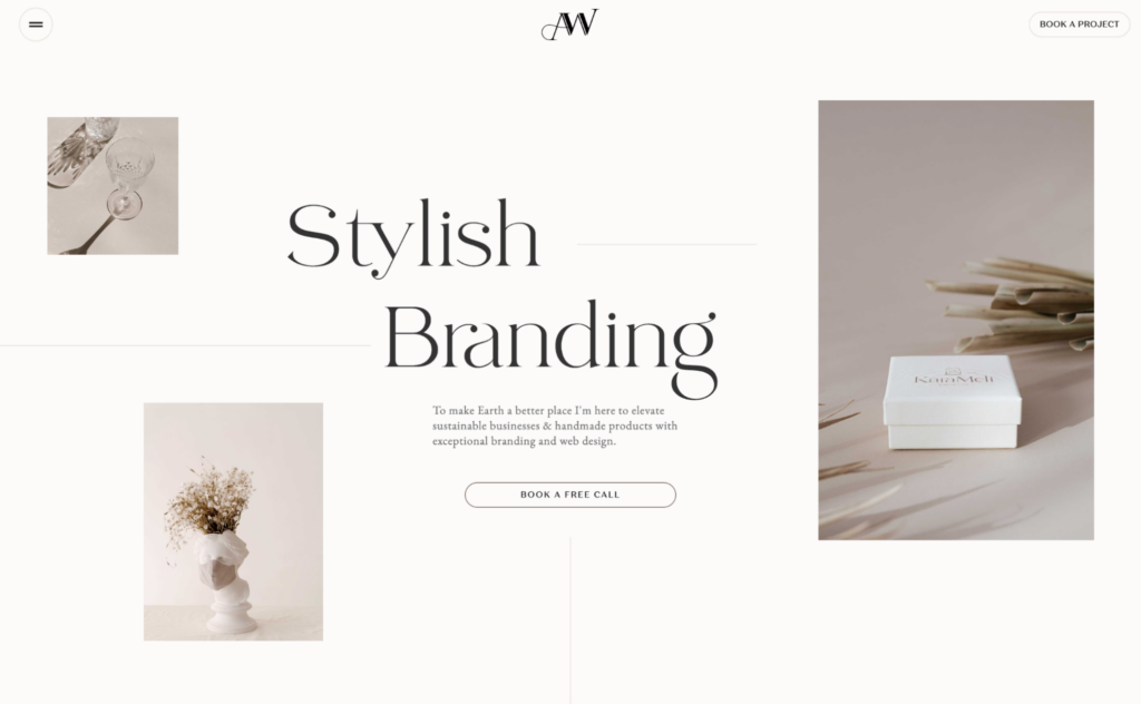 Example of minimalist website design