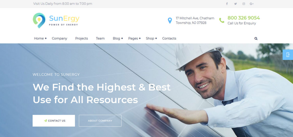 Sunergy - solar energy website themes
