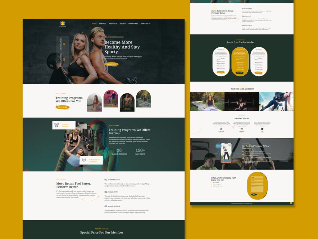 Fitness Zone Template for WP Quicksite