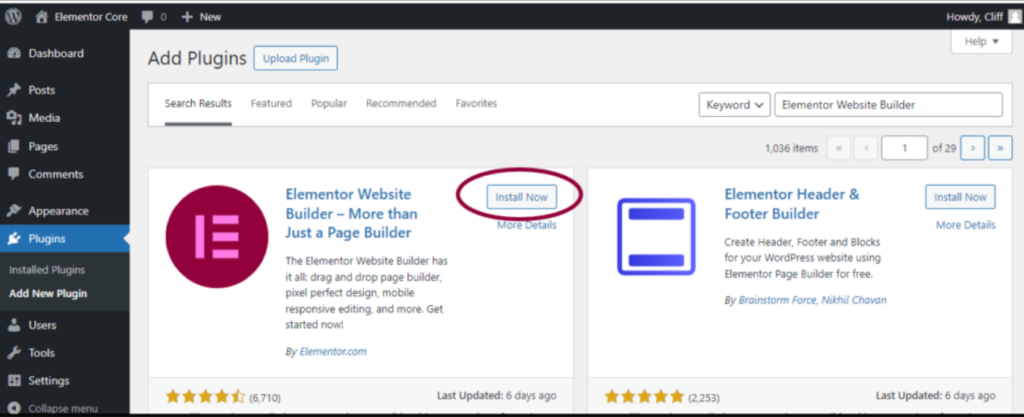 install elementor in WordPress