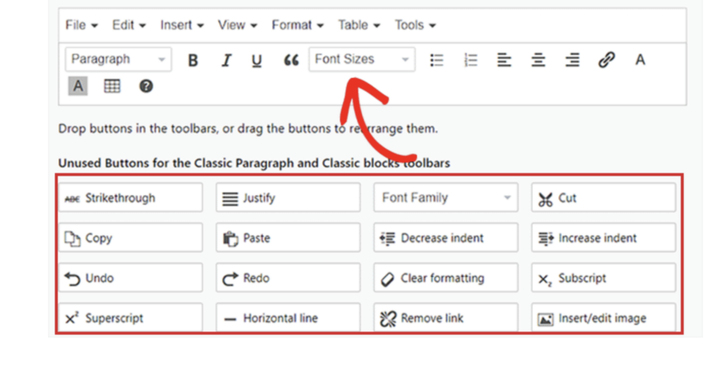 size-of-links-in-WordPress