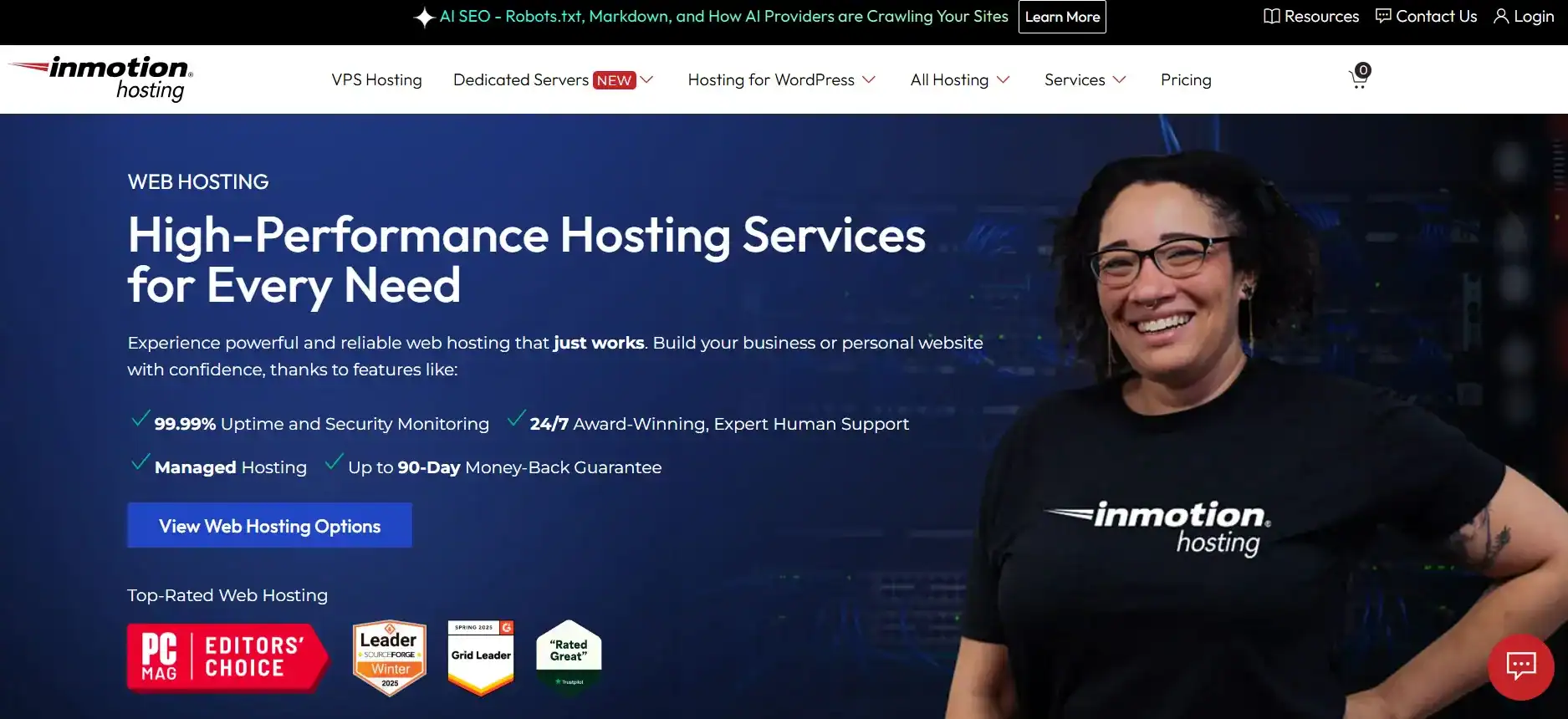 Beste WordPress-hostingproviders 89 InMotion Hosting