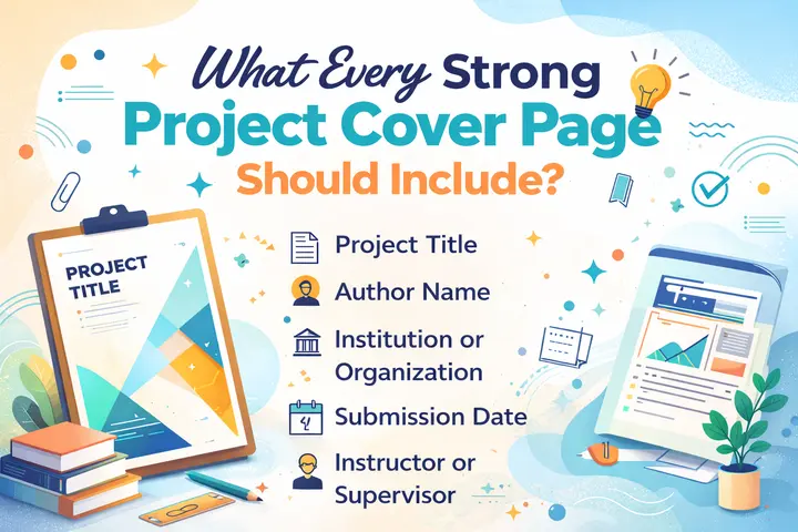Idéer til forsidedesign til projektarbejde, der skaber et stærkt førstehåndsindtryk 78 Vigtige elementer på en projektforside