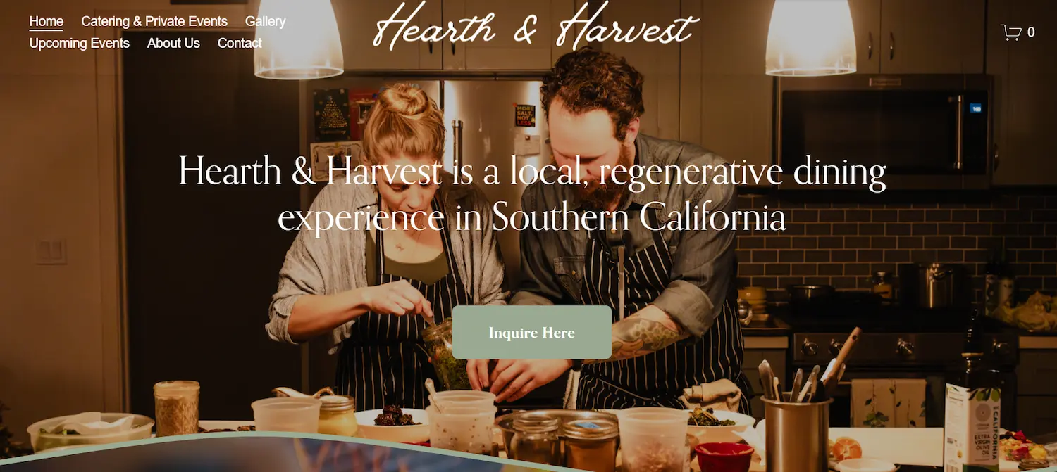 Bästa webbdesign för mat: Trendiga idéer och exempel 81 Härd och skörd